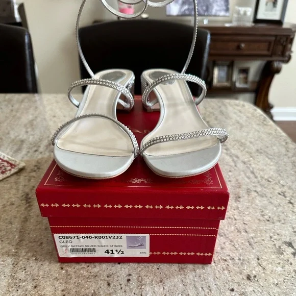 Cleo Snake-Wrap Block-Heel Sandals